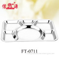 Stainless Steel Square Mess Fast Food Tray with Six Section